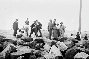 American Immigration History Stampe: Quarantined on Hoffman Isl'd, between c1910 and c1915. Creator: Bain News Service