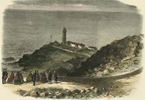 Victorian Era Royal Visits Stampe: The Queen Visiting South Stack Lighthouse, Holyhead... 1853, (1861). Creator: Unknown