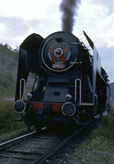 Old Fashioned Train Station Stampe: Railway engine