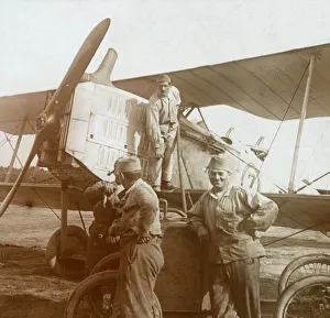 Early 20th Century Flight Stampe: Refuelling biplane, c1914-c1918