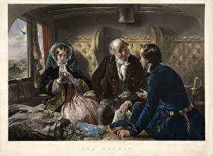 Victorian Era Travel Stampe: The Return (First Class), pub. 1857. Creator: Abraham Solomon (1824 - 1862) after