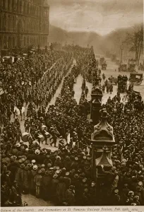 English Photographer WWI Stampe: Return of the Guards, 1919