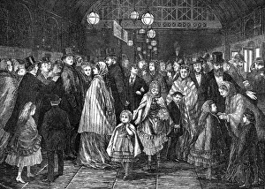 Ritornando dal pantomima - lultimo treno, 1871. Creatore: Joseph Swain