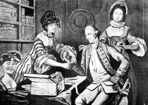 George Paston Illustrations Stampe: The Rival Milliners, 1770