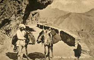 British Imperialism In India Stampe: On the road to Theog, Simla, c1918-c1939. Creator: Unknown