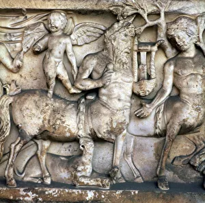 Centaur Mythology Stampe: Roman depiction of a centaur in a Bacchic procession, 2nd century