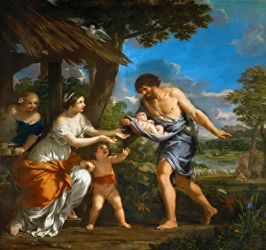 Romolo e Remo Rifugiati da Faustulo, c. 1643. Creatore: Cortona, Pietro da (1596-1669).