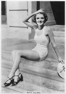 Vintage Swimsuit Stampe: Ruth Colman, c1938