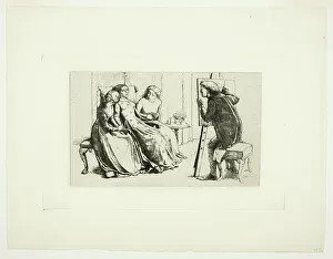 Black And White Portrait Paintings Stampe: Saint Agnes of Intercession, 1850. Creator: John Everett Millais