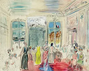 Private Art Collection France Stampe: Schiaparelli Presentation, c1935. Creator: Dufy, Raoul (1877-1953)