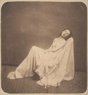 Salted Paper Print Technique Stampe: [Seated Model, Partially Draped], 1856-59. Creator: Nadar