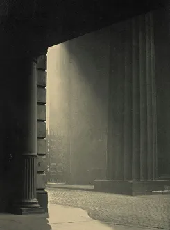 Black And White Railway Images Stampe: A shaft of light - Euston Station, c1929. Creator: Harry Moult