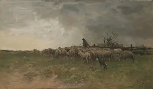 Realism Fine Art Images Stampe: Shepherd with his flock
