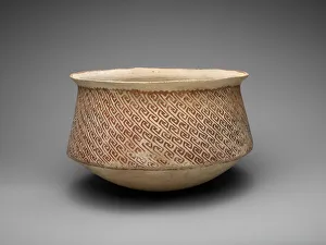 Native American Artifacts Stampe: Shoulder Cauldron with Diagonal Basketry Pattern, A. D. 950 / 1150. Creator: Unknown