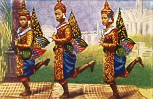 Cigarette Card Album Stampe: Siamese dancers, c1928. Creator: Unknown