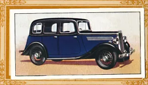 Classic Car Illustration Stampe: Singer 11 Saloon, c1936