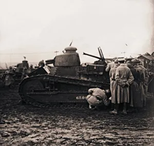 World War One Military Equipment Stampe: Small tank, c1914-c1918