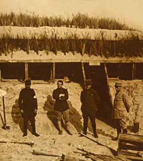 Historical Medical Care Stampe: Soldiers at first aid post, c1914-c1918