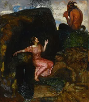 Fine Art Images Stampe: At the Source (Eavesdropping Nymph). Creator: Stuck, Franz, Ritter von (1863-1928)
