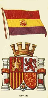 Spanish National Flag Stampe: Spain, c1935. Creator: Unknown