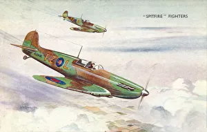 Royal Air Force Plane Stampe: Spitfire Fighters, c1940