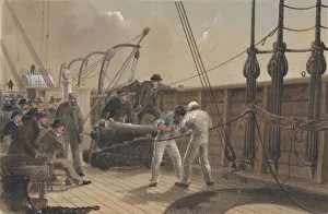 Tagliando il Cavo (dopo la Prima Avaria) a bordo della Grande Est, 25 luglio 1865.