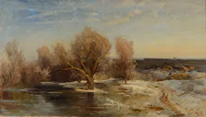 Stampe di Primavera, 1881. Ritrovato nella collezione del Museo d'arte A. Radishchev di Stato, Saratov Alexei Savrasov Stampe: Primavera, 1881.