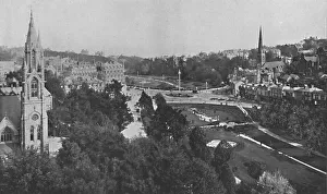 Black And White Panorama Stampe: The Square, c1910