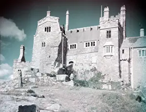 St Michaels Mount Cornwall Stampe: St Michael's Mount, Cornwall, c1955