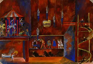 Ballet Stage Design Stampe: Stage design for the ballet The Nutcracker by P