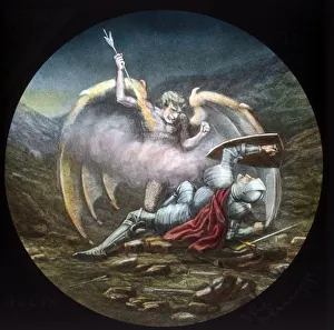 Lantern Slide Art Stampe: The Struggle, c1910. Creator: Unknown