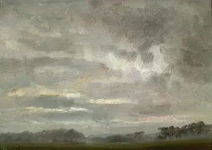 Romantic Era Landscapes Stampe: Study of Clouds over Fields, c1810-1850. Creator: Johan Christian Dahl