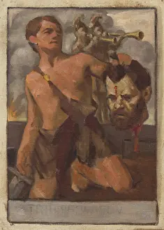 Biblical Scene Oil Painting Stampe: Study of Composition with Biblical Scene, 1910-1930. Creator: Milan Thomka Mitrovsky