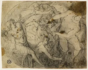 Italian Renaissance Sketches Stampe: Study for Saint Michael Casting Out Lucifer, 1581/83. Creator: Francesco Vanni