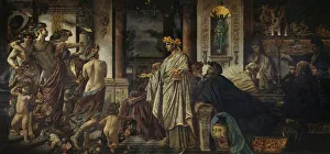 Stampe di Il Simposio (Seconda Versione), ca 1871-1874. Trovato nella collezione dei Staatliche Museen, Berlino Anselm Feuerbach Stampe: Il Simposio (Seconda Versione), ca 1871-1874. Artista: Feuerbach, Anselm (1829-1880).