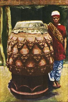Cigarette Card Album Images Stampe: Talking drum, Cameroon, c1928. Creator: Unknown