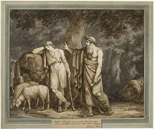 Literature Inspired Art Stampe: Telemachus is Consoled by Termosiris