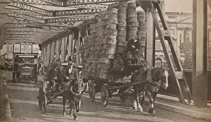 Transportation In Early 20th Century Stampe: The Temporary Bridge, c1925, (1935)
