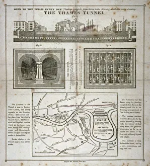 Isambard Kingdom Brunel Engineer Stampe: The Thames Tunnel, London, 1827