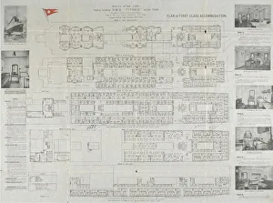 Navi Da Crociera Stampe: Piano di coperta della prima classe del Titanic, 1911. Artista: Sconosciuto.
