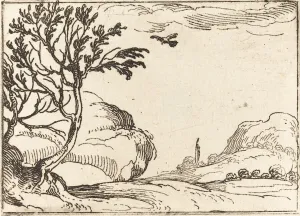 Tortora in volo nel deserto. Creatore: Jacques Callot