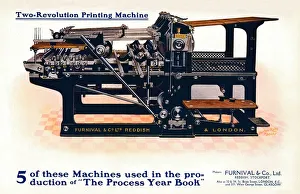 Black And White Industrial Scene Stampe: Two-Revolution Printing Machine, c1908. Artist: Burton-Rake