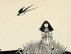 W Heath Robinson Illustration Stampe: She Understood the Speech of Birds, c1930. Artist: W Heath Robinson