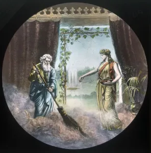 Christian Allegory Images Stampe: Using water to put out fire, c1910. Creator: Unknown