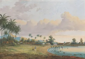 Stampa con cornice : Vista di Carnation Java, 1838-1898. Creatore: Charles William Meredith van de Velde