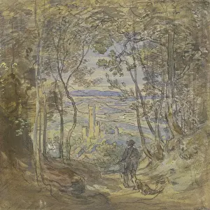 German Realism Art Movement Stampe: View from the forest of Eppstein, c1850-1905. Creator: Anton Burger