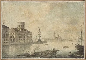 Neva River Landscape Stampe: View of the Neva and the Academy of Sciences