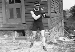 Early 20th Century Boxing Stampe: Warnes (Middleweight), between c1910 and c1915. Creator: Bain News Service