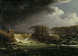 Nineteenth Century Nature Scenes Stampe: A Waterfall