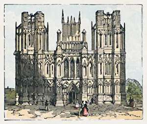 Wells Cathedral Architecture Stampe: Wells, c1910